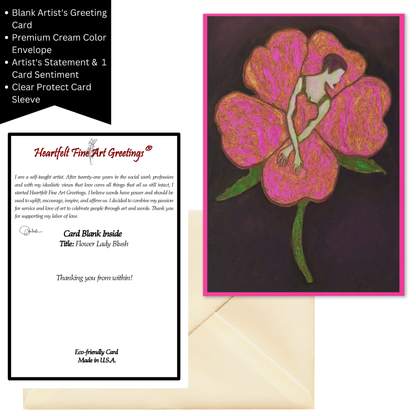 Flower Lady Blush Greeting Card