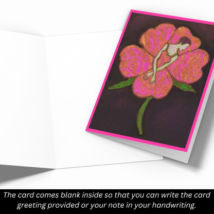 Flower Lady Blush Greeting Card