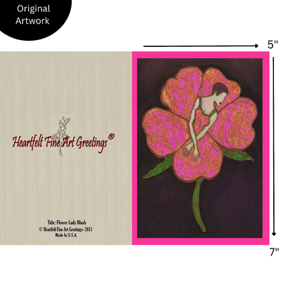 Flower Lady Blush Greeting Card