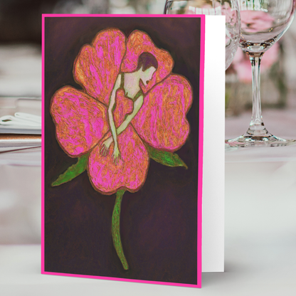 Flower Lady Blush Greeting Card