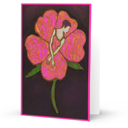 Flower Lady Blush Greeting Card