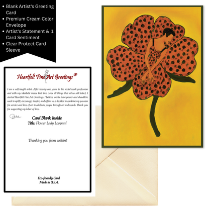 Flower Lady Leopard Greeting Card