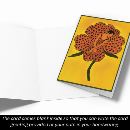 Flower Lady Leopard Greeting Card
