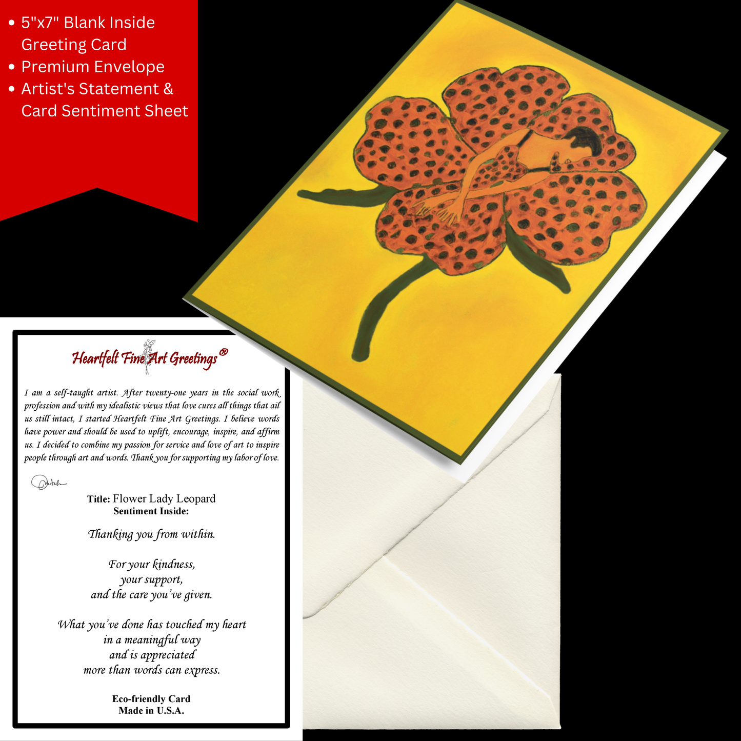 Card Title: Flower Lady Leopard