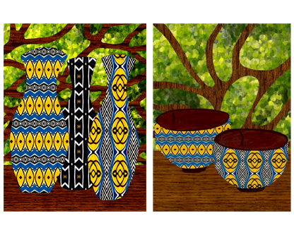 Fine Art: Tree Vases-Tree Bowls Set