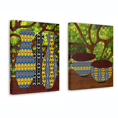 Wall Art Set: Tree Vases & Bowls